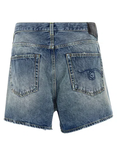 R13 Belt Loop Shorts In Blue
