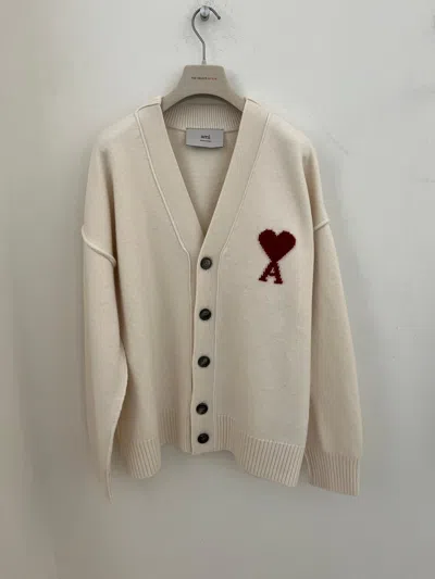 Ami Alexandre Mattiussi Cardigan Ami Paris Men Color White In Neutral
