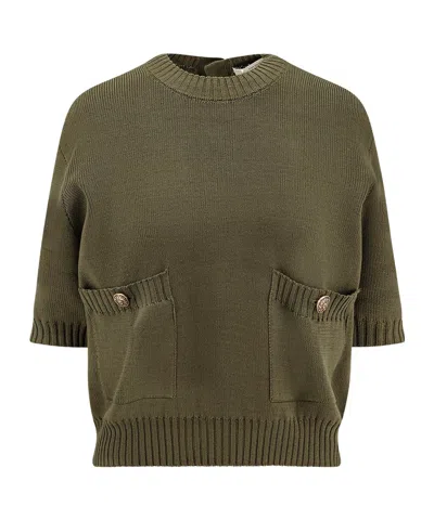 Golden Goose Deluxe Brand Button Detailed Knitted Top In Green