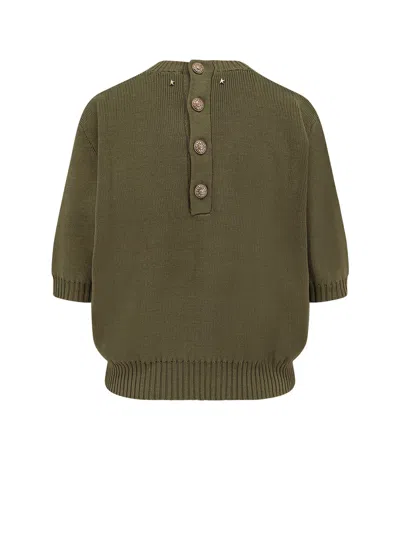 Golden Goose Deluxe Brand Button Detailed Knitted Top In Green