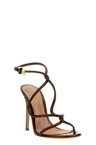 Gianvito Rossi Strappy Metallic Buckle Open Toe Sandals
