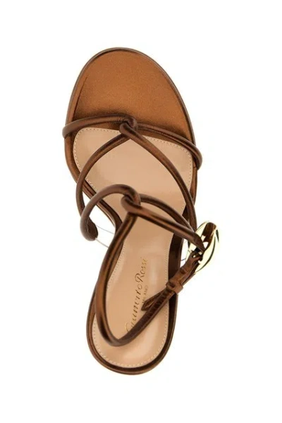 Gianvito Rossi Strappy Metallic Buckle Open Toe Sandals