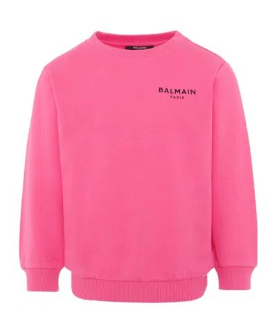 Balmain Logo-print Sweatshirt In Pink