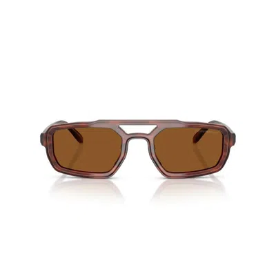 Emporio Armani Geometric-frame Sunglasses In Brown