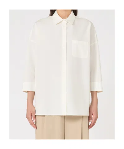 Weekend Max Mara Flared Poplin Shirt In Neutral