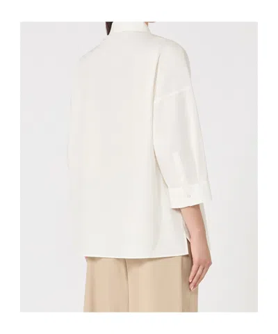 Weekend Max Mara Flared Poplin Shirt In Neutral