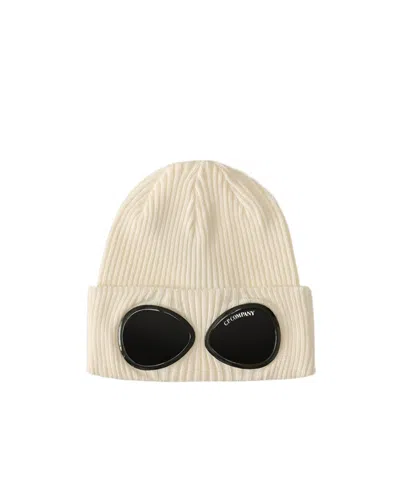 C.p. Company Cream Merino Wool Beanie