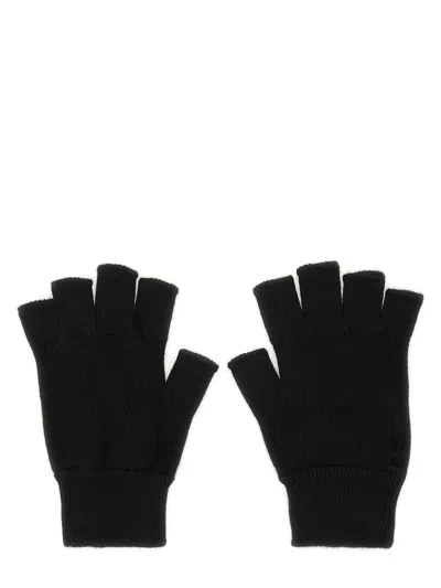 Rick Owens Knuckle Buttoned Ribbed Fingerless Gloves