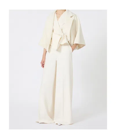 Max Mara Wool And Cashmere Cropped Jacket In Neutral