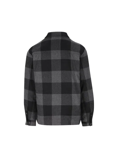 Woolrich Checked Italian Wool Blend Alaskan Padded Overshirt In Multi