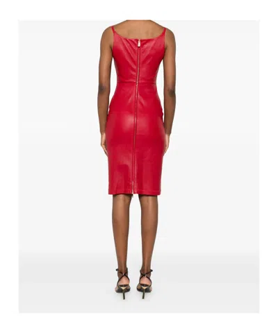 Versace Zipper Dress In Red