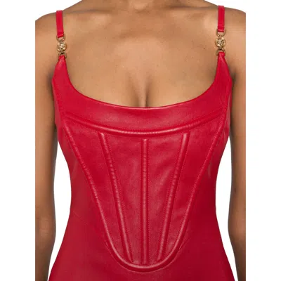 Versace Zipper Dress In Red