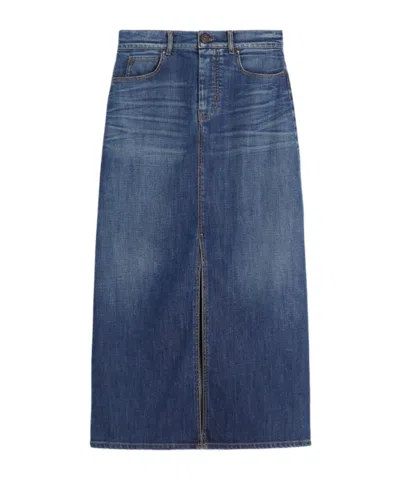 Weekend Max Mara Denim 5-pocket Skirt In Blue