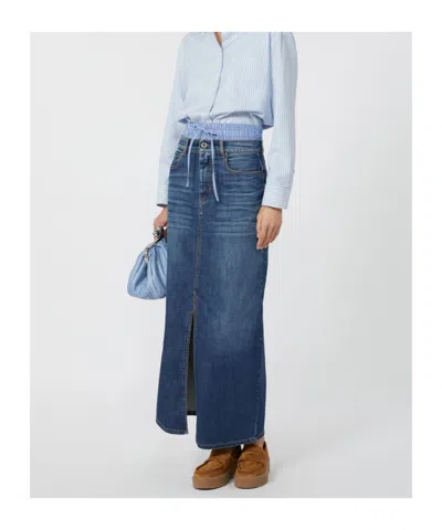 Weekend Max Mara Denim 5-pocket Skirt In Blue