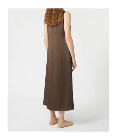 Weekend Max Mara Canossa Sleeveless Satin Dress In Brown