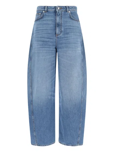 Givenchy Cocoon Logo-patch Jeans In Blue