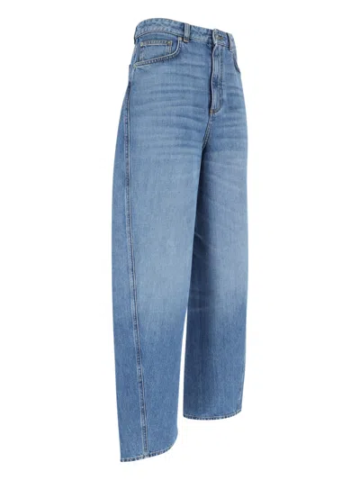 Givenchy Cocoon Logo-patch Jeans In Blue