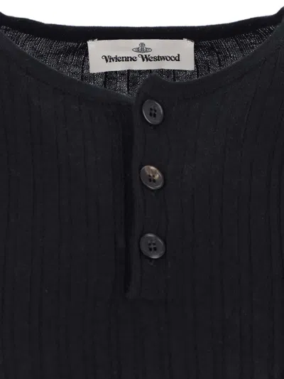 Vivienne Westwood Cropped Fitted Knit Sweater With Button Placket