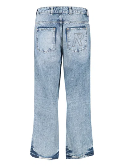Represent Straight Leg Trousers With Distressed Style In Blue