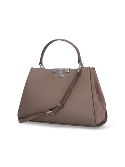 Tory Burch Eleanor Hand Bags Grey In Brown