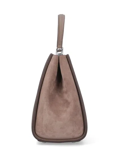 Tory Burch Eleanor Hand Bags Grey In Brown