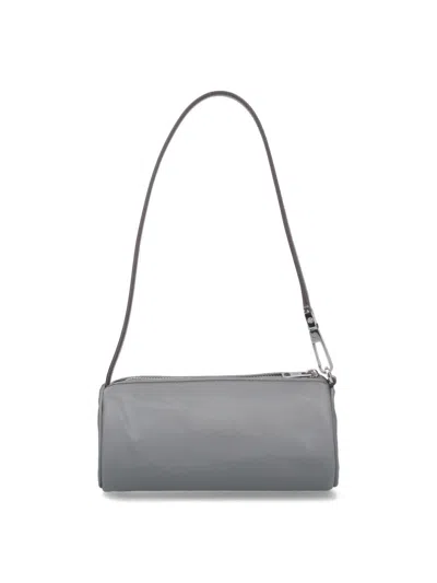 Tory Burch Cylindrical Grey Nylon Shoulder Bag
