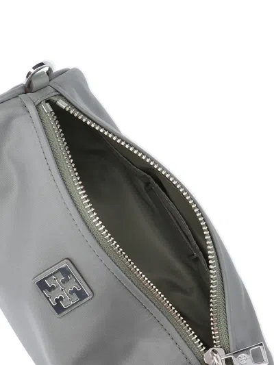Tory Burch Cylindrical Grey Nylon Shoulder Bag