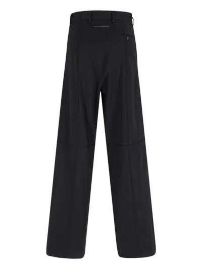 Mm6 Maison Margiela Black Virgin Wool Blend Straight Trousers