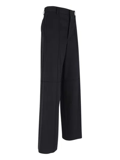 Mm6 Maison Margiela Black Virgin Wool Blend Straight Trousers