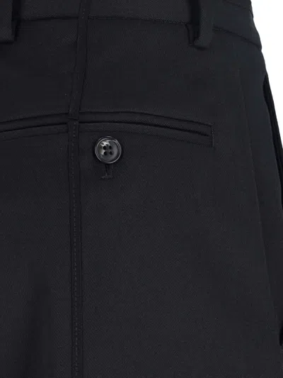 Mm6 Maison Margiela Black Virgin Wool Blend Straight Trousers