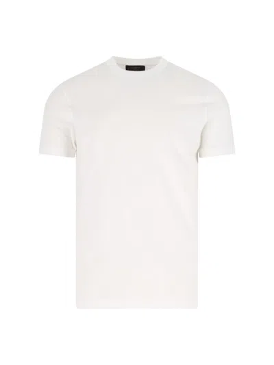 Zanone Classic Round Neck T-shirt In Soft White Cotton