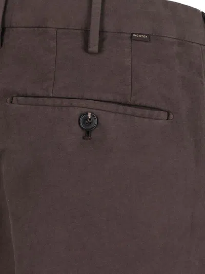 Incotex Pleated Chino Trousers In Brown