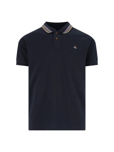 Vivienne Westwood Classic Cotton Pique Polo Shirt In Black