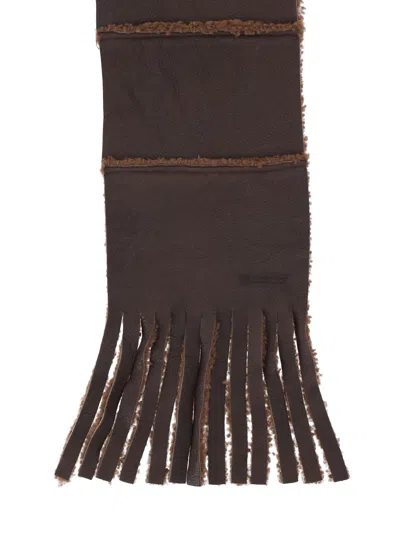 Our Legacy Fringed Rectangular Scarf Shearling Lining