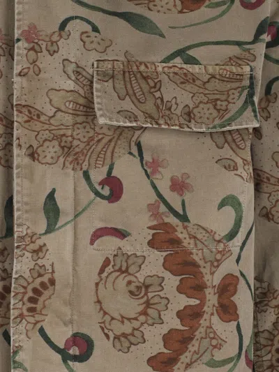 Our Legacy Floral Patterned Brown Jacket With Classic Collar