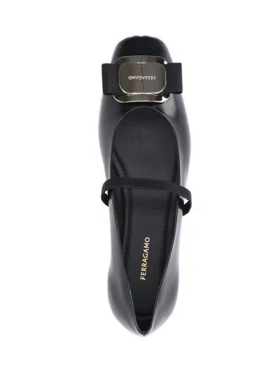 Ferragamo New Vara Bow-embellished Ballet Flats In Black
