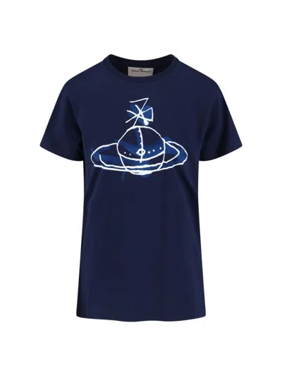 Vivienne Westwood Crew Neck Graphic Print Short Sleeves Top