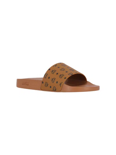 Mcm Monogram-print Pool Slides