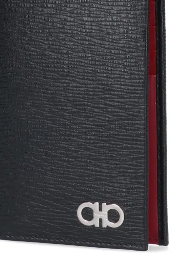 Ferragamo Half-fold Wallet In Black