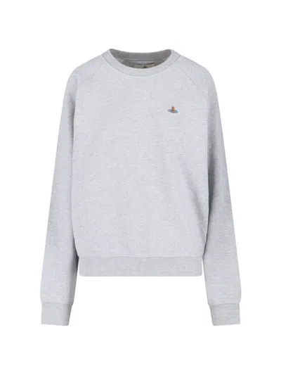 Vivienne Westwood Orb-embellished Crew Neck Sweatshirt In Gray