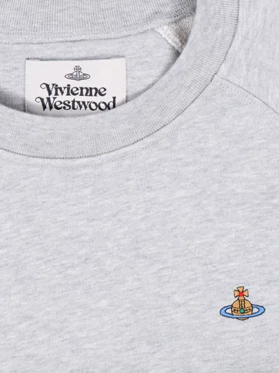 Vivienne Westwood Orb-embellished Crew Neck Sweatshirt In Gray