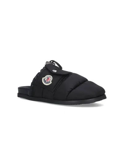Moncler Mon Pocket Slippers In Black
