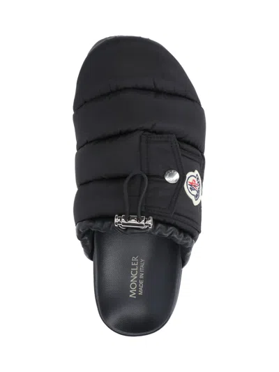 Moncler Mon Pocket Slippers In Black
