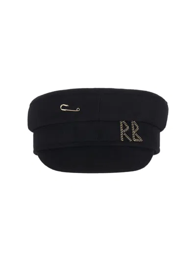 Ruslan Baginskiy Wool Hat With Baker Boy Brooch