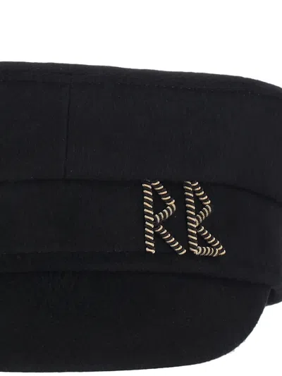 Ruslan Baginskiy Wool Hat With Baker Boy Brooch
