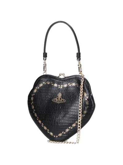Vivienne Westwood Belle Heart Bag In Black