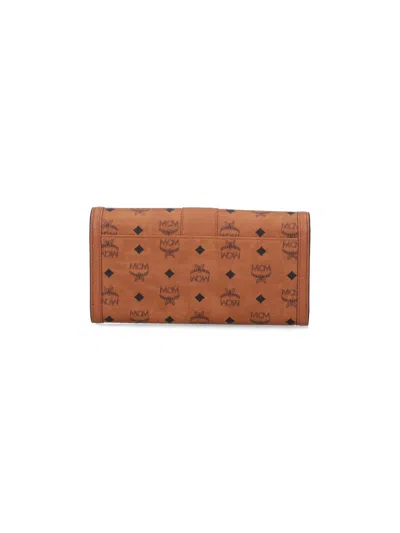 Mcm Wallet With Chain In Brown