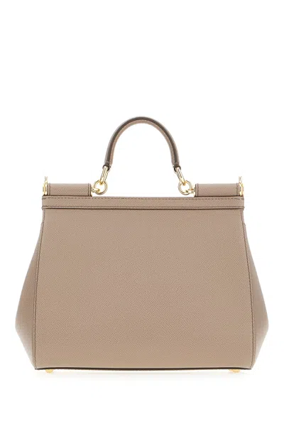 Dolce & Gabbana Structured Top Handle Handbag With Gold-tone Hardware In Pink