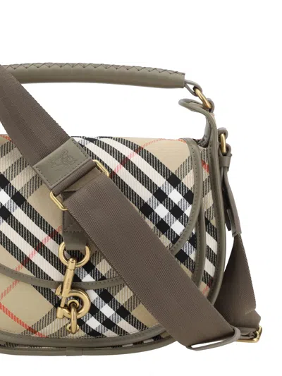 Burberry Small Handbag With Adjustable Strap And Check Pattern