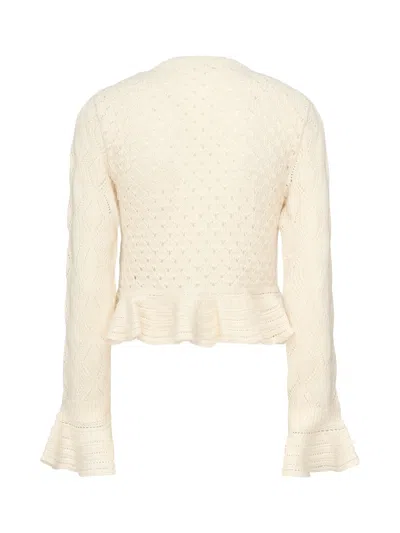 Chloé Cropped Cardigan With Logo And Ruffles